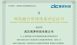 好消息!筑夢科技獲得兩化融合管理體系評定證書 好消息!筑夢科技獲得兩化融合管理體系評定證書